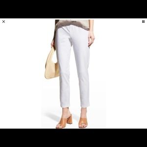 Eileen Fisher White Washable Crepe Ankle PantsXL.